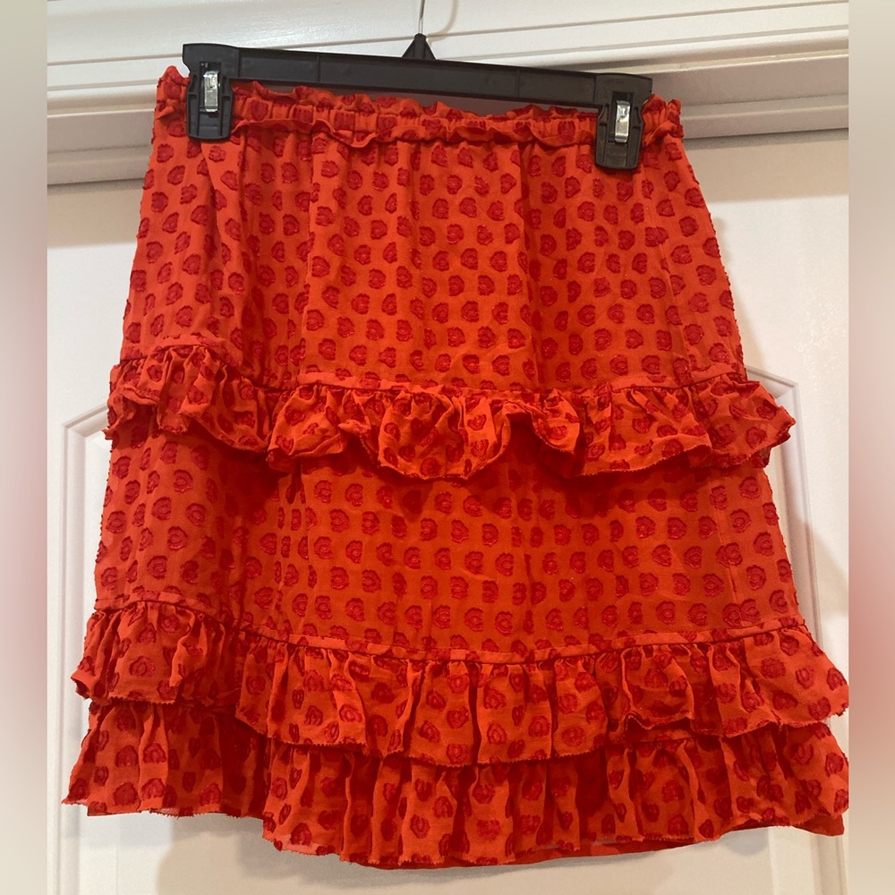 Tory Burch Vibrant Orange Mini Skirt - Picture 2 of 7